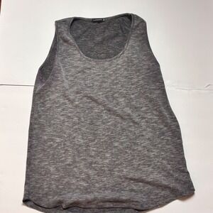 Staccato Womens Grey Heathered Ribbed Scoop Neck Tank Top Style 17928P Size M